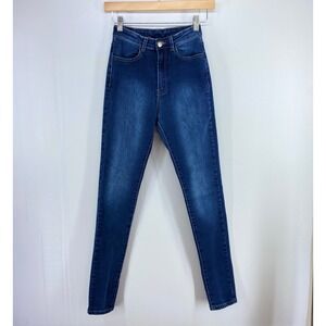 U Jeans United We Stand Blue Stretch Denim High Rise Skinny Jeans Junior Women 5